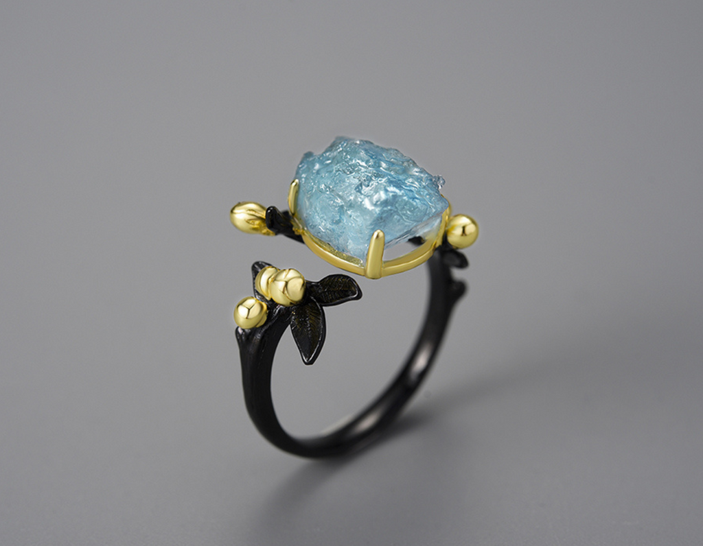 “Azure Bloom Ring”