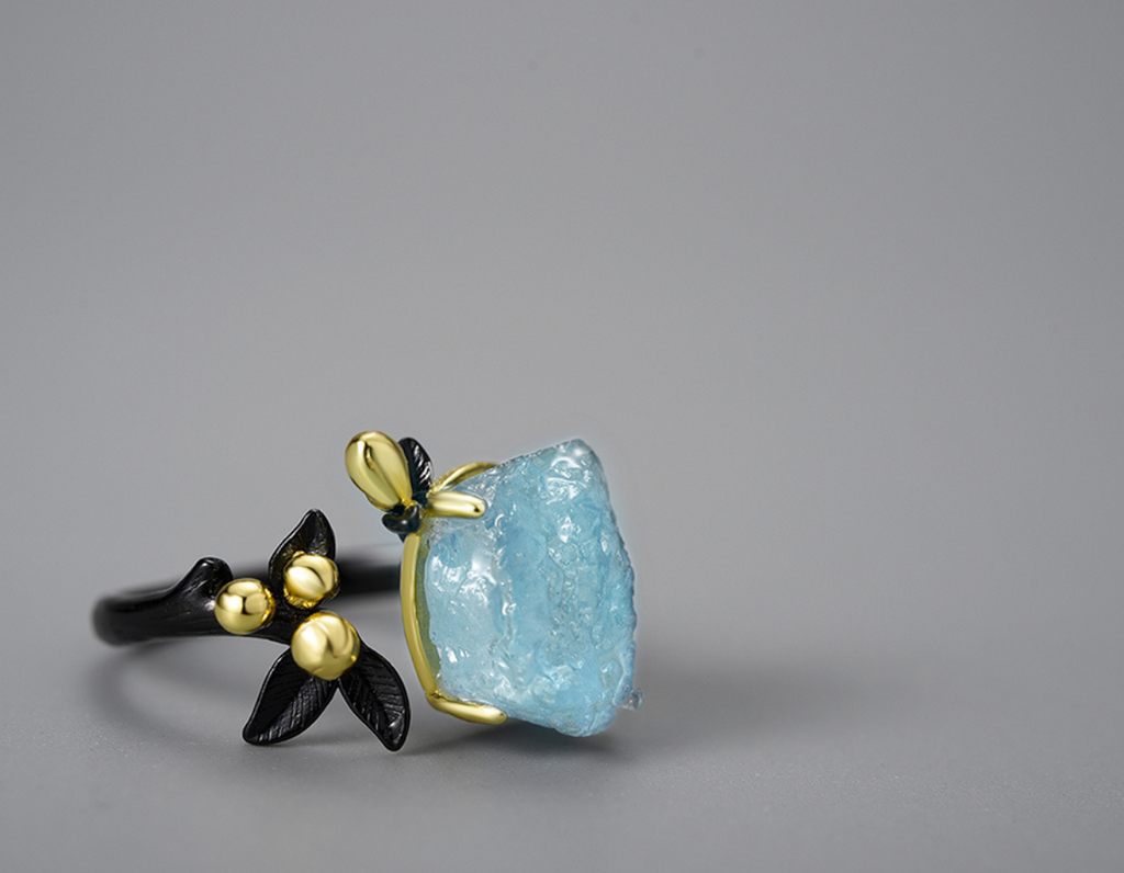 “Azure Bloom Ring”