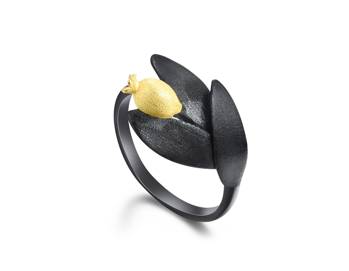 Crimson Leaf Embrace Ring