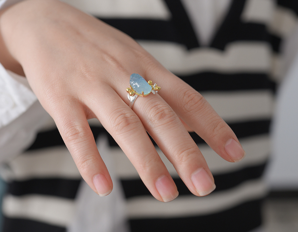 “Azure Bloom Ring”