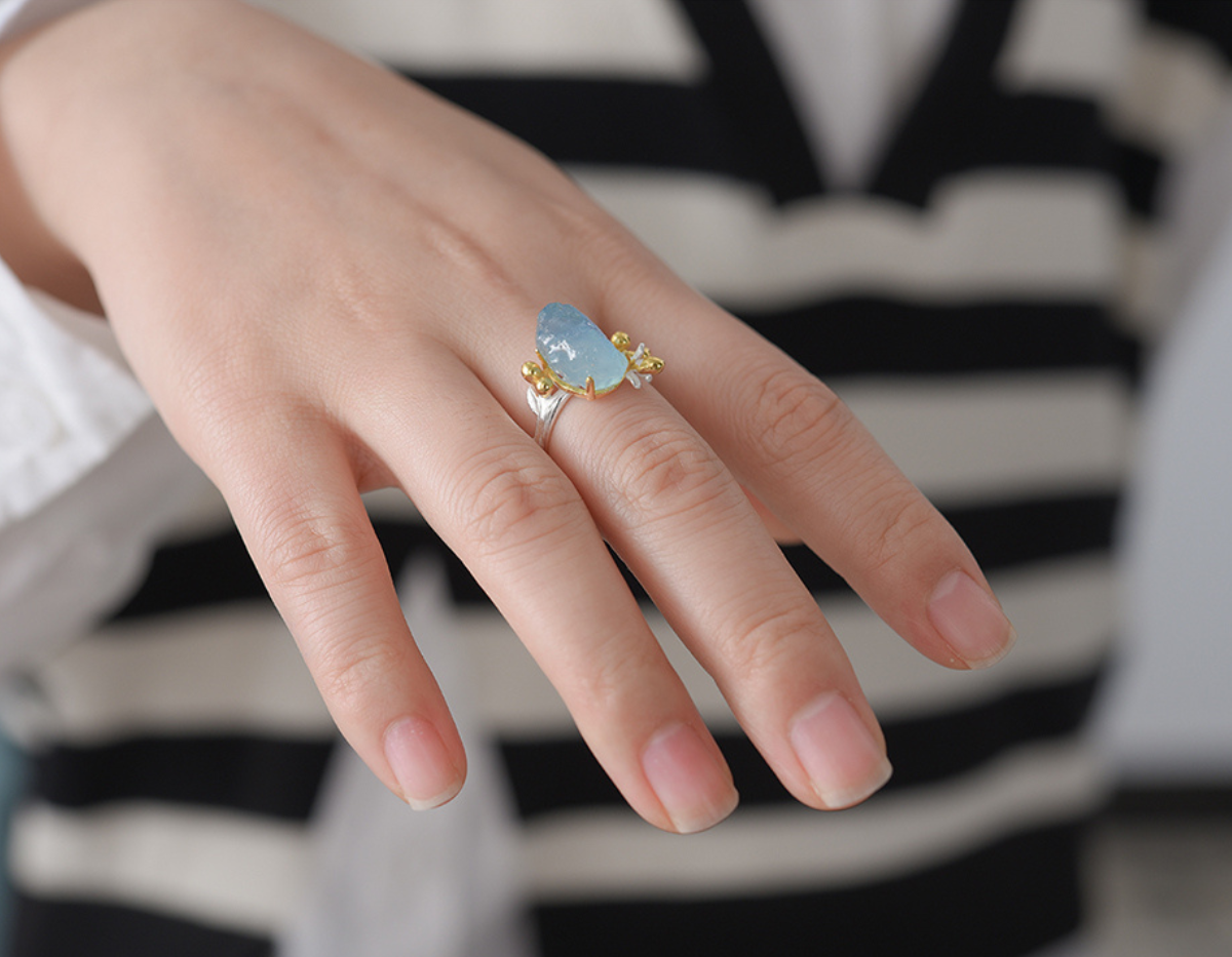 “Azure Bloom Ring”