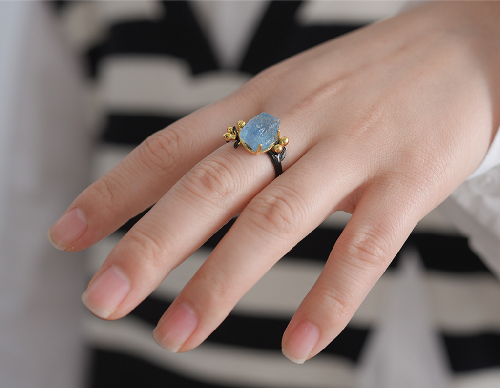 “Azure Bloom Ring”