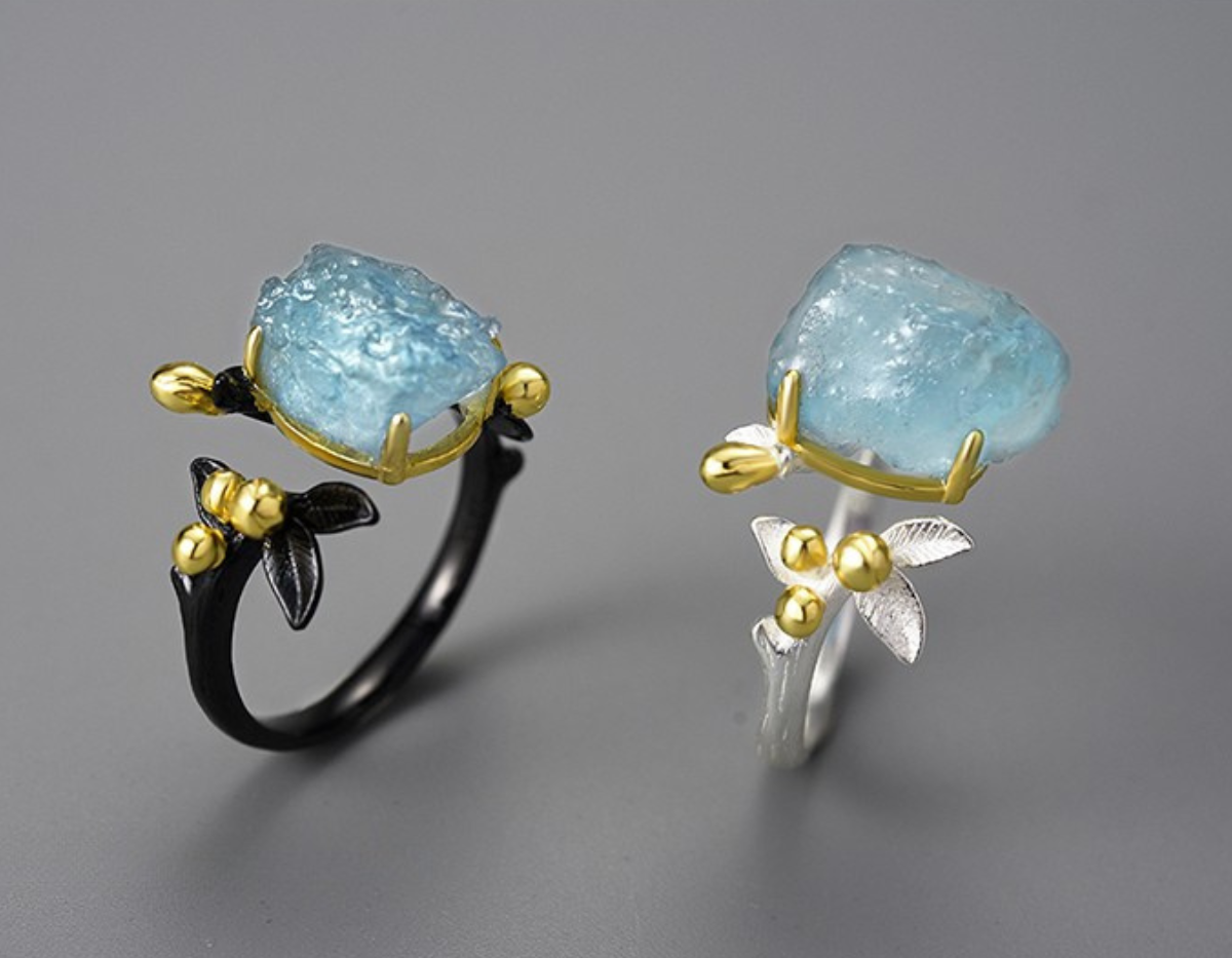 “Azure Bloom Ring”