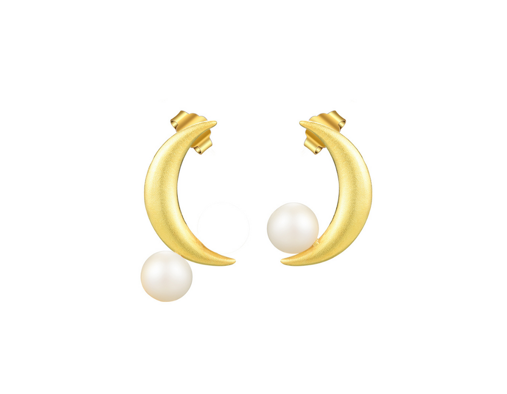 Luna Pearl Asymmetry Earrings