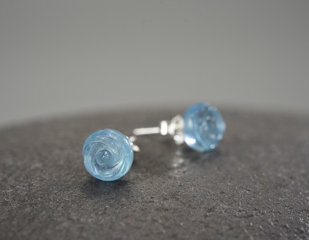 Celestial Aqua Bloom Earrings