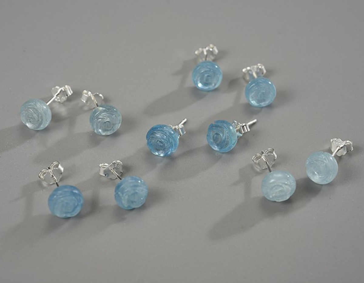 Celestial Aqua Bloom Earrings