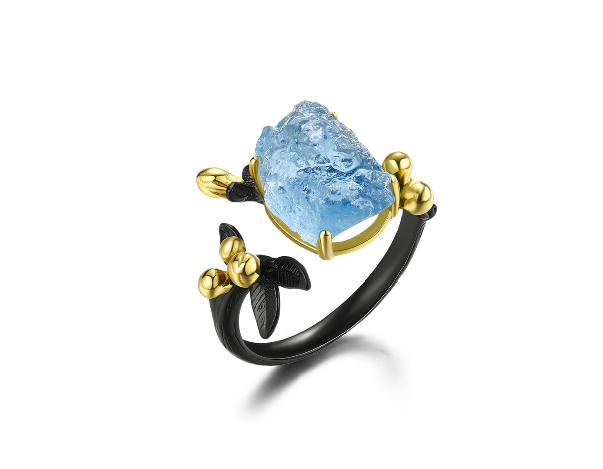 “Azure Bloom Ring”