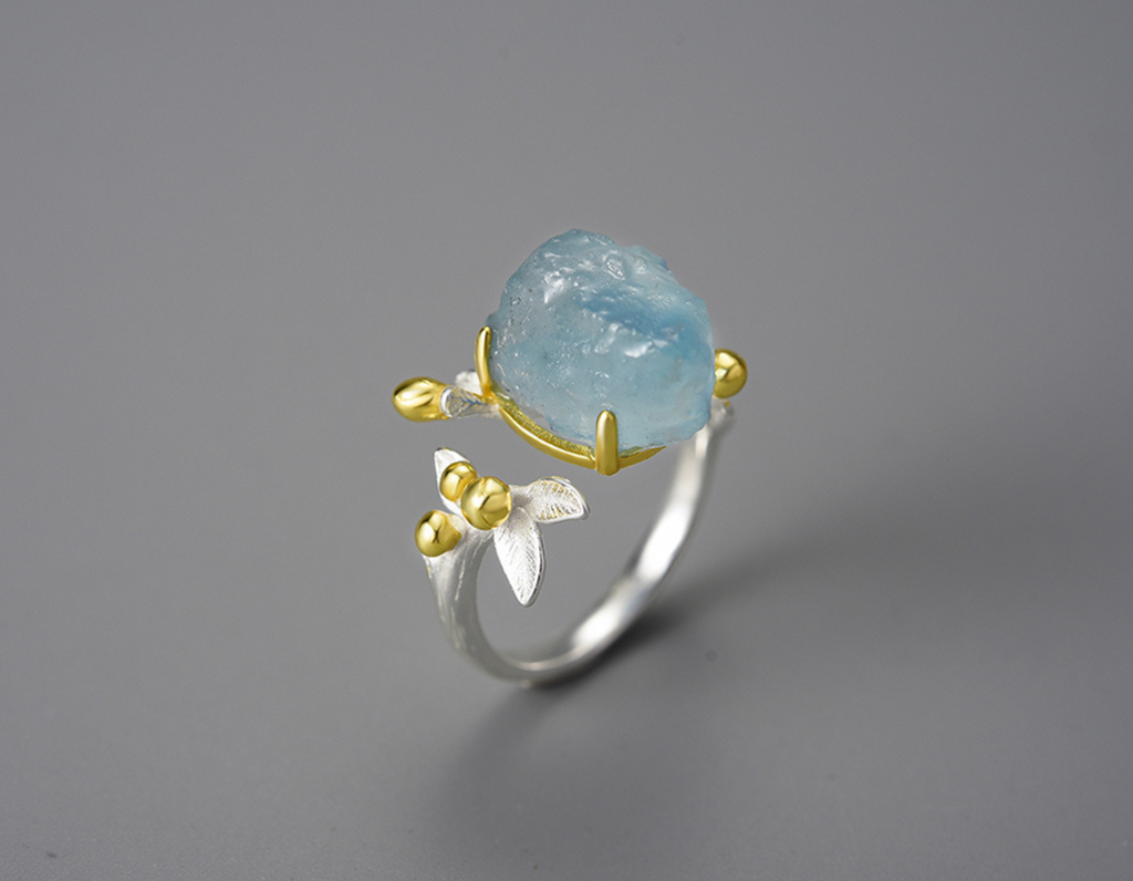 “Azure Bloom Ring”
