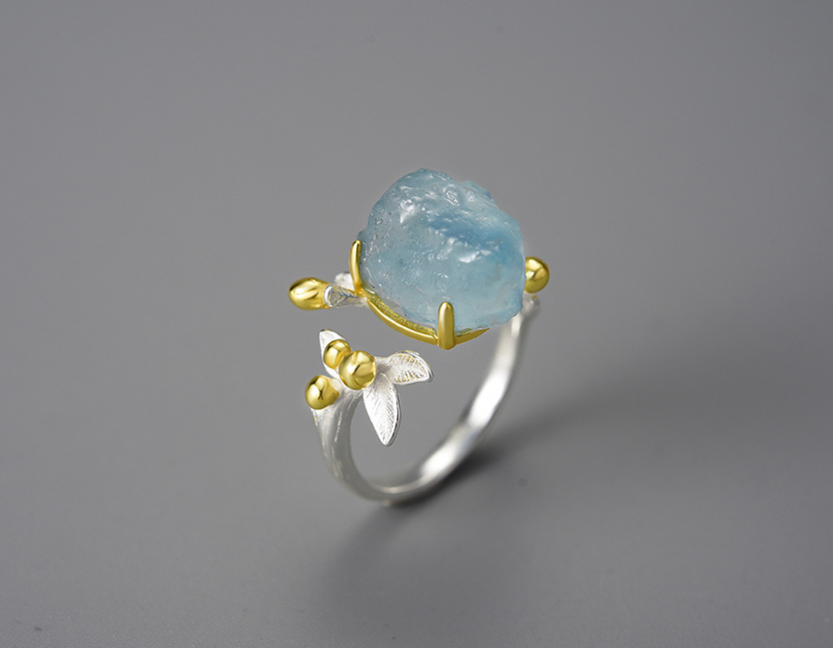 “Azure Bloom Ring”