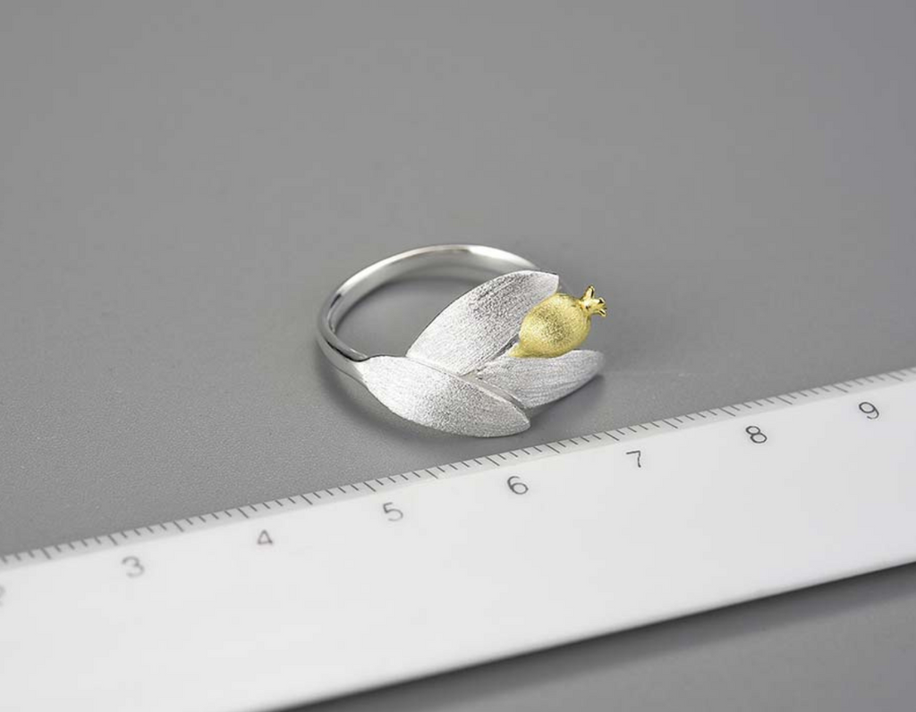 Crimson Leaf Embrace Ring