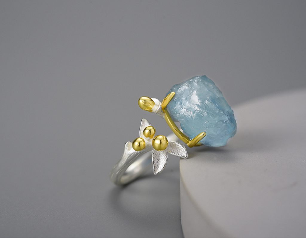“Azure Bloom Ring”