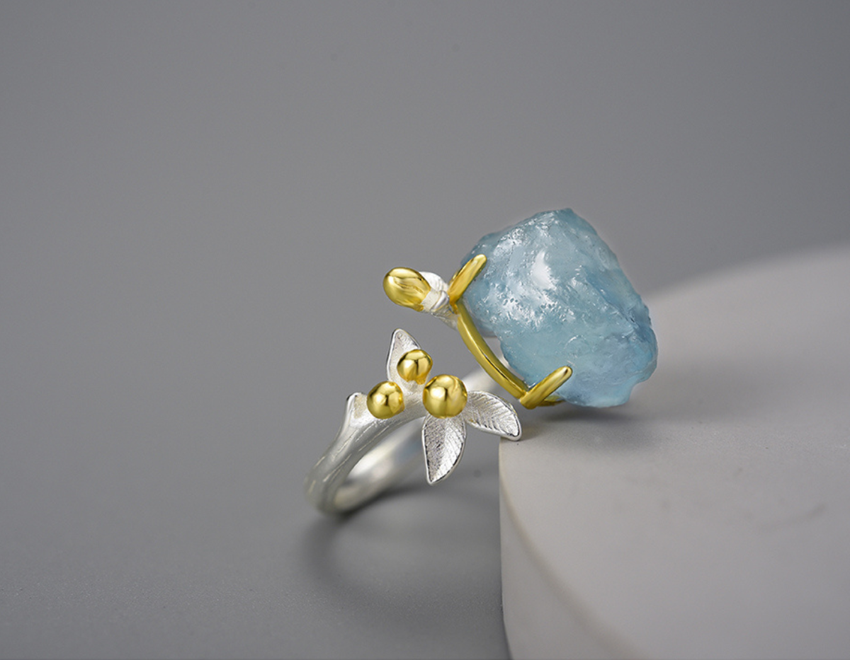 “Azure Bloom Ring”