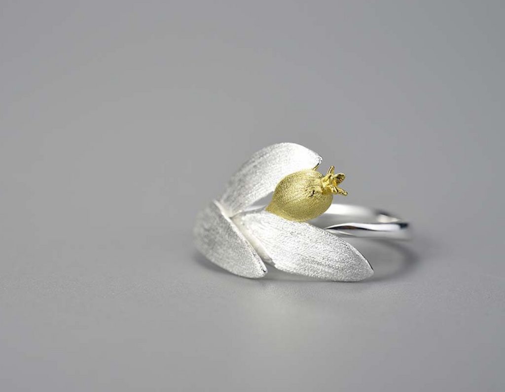 Crimson Leaf Embrace Ring