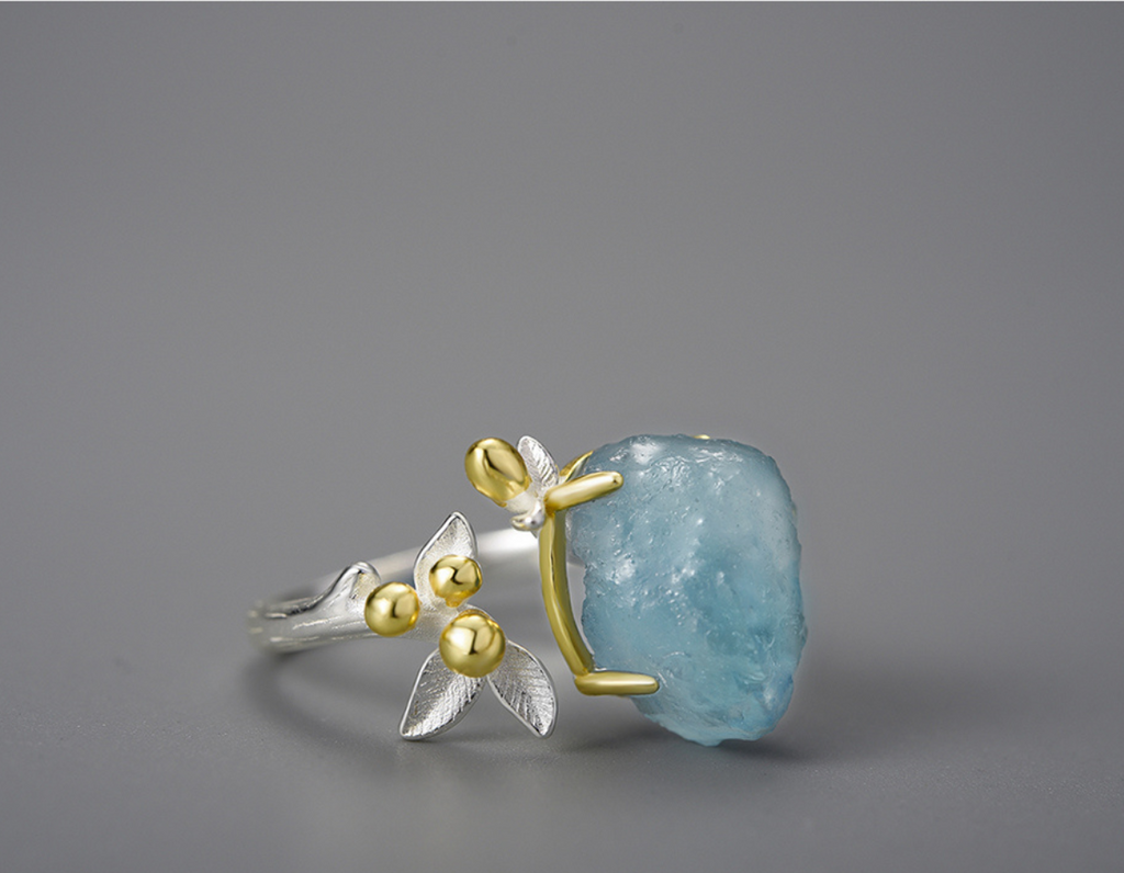 “Azure Bloom Ring”