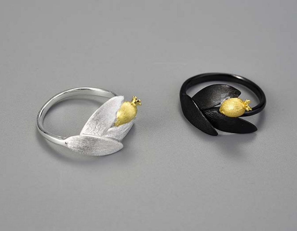 Crimson Leaf Embrace Ring