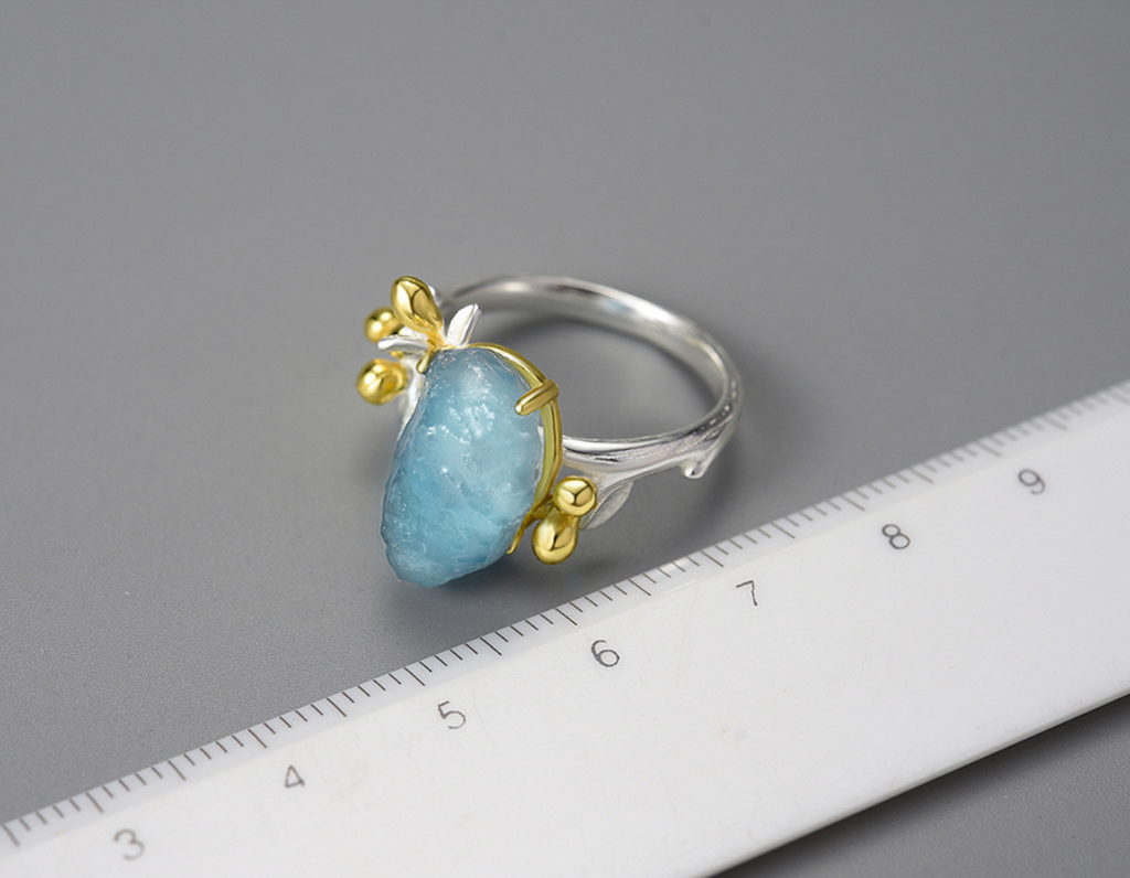 “Azure Bloom Ring”