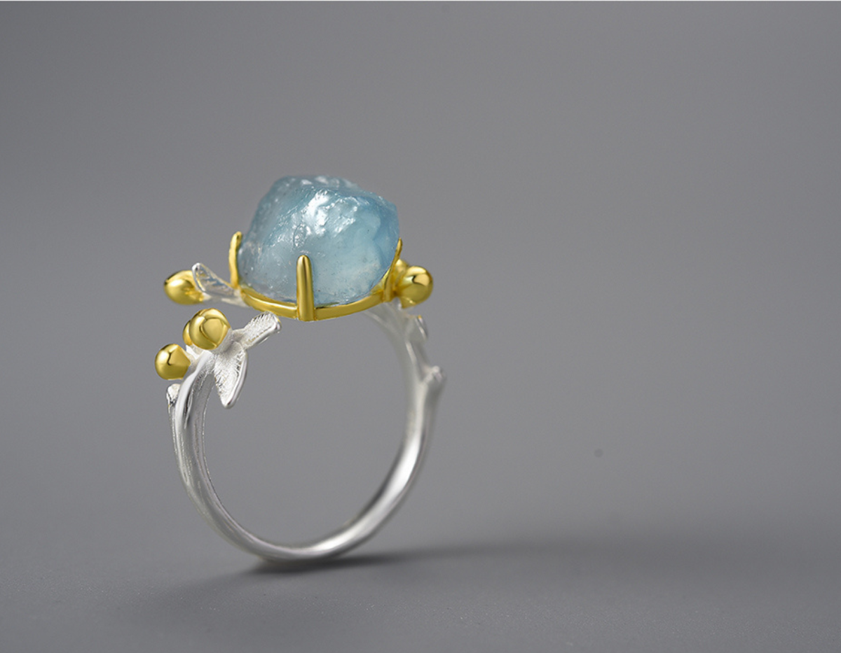 “Azure Bloom Ring”