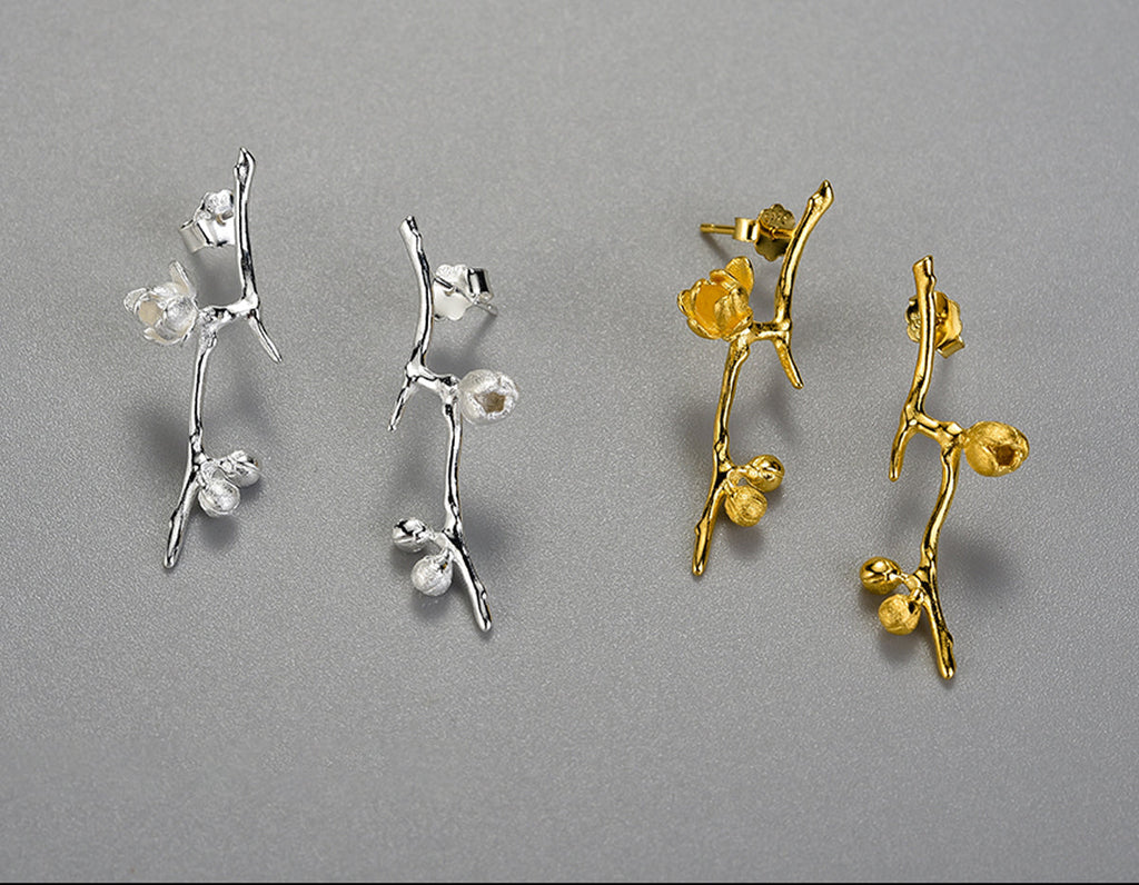 Solstice Plum Petal Earrings