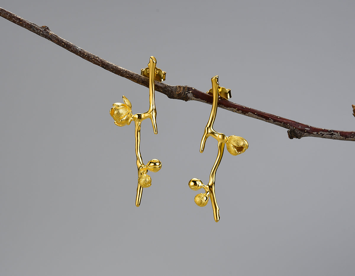 Solstice Plum Petal Earrings