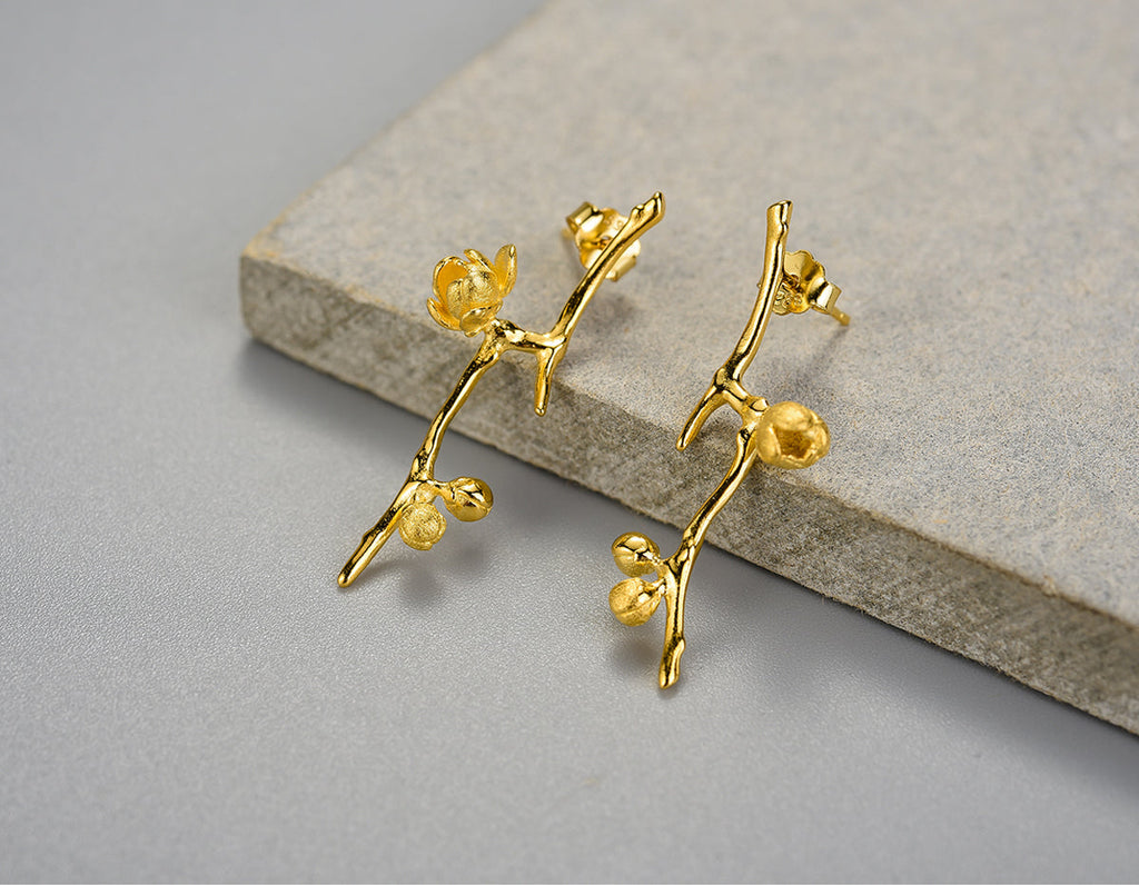 Solstice Plum Petal Earrings