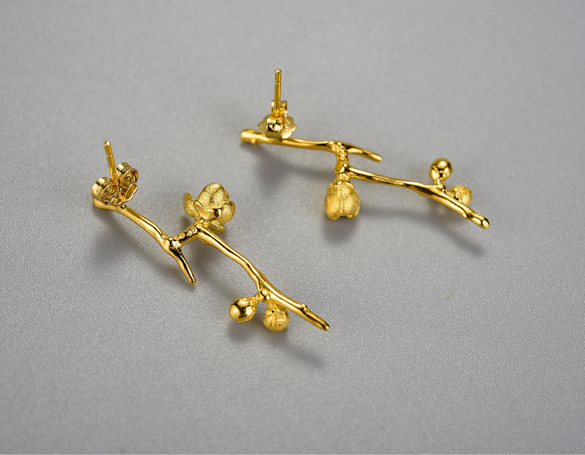 Solstice Plum Petal Earrings