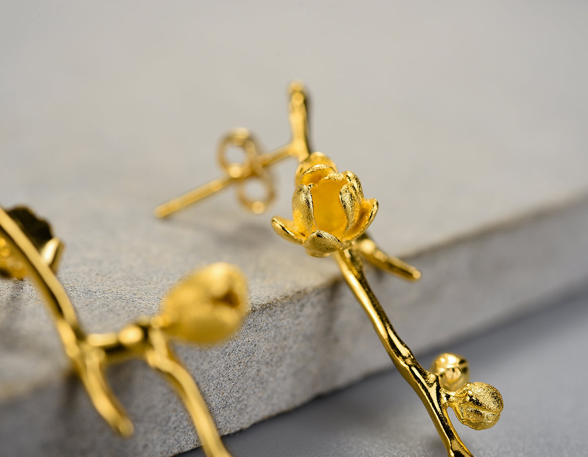 Solstice Plum Petal Earrings