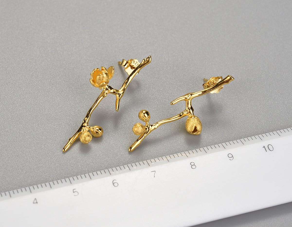 Solstice Plum Petal Earrings