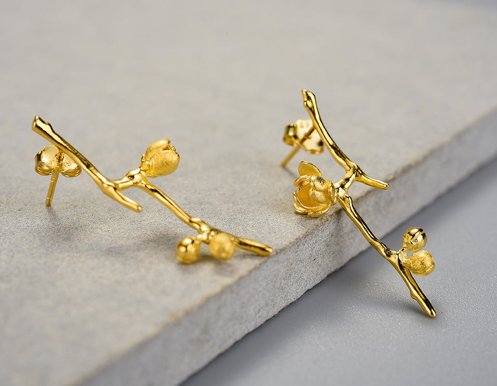 Solstice Plum Petal Earrings