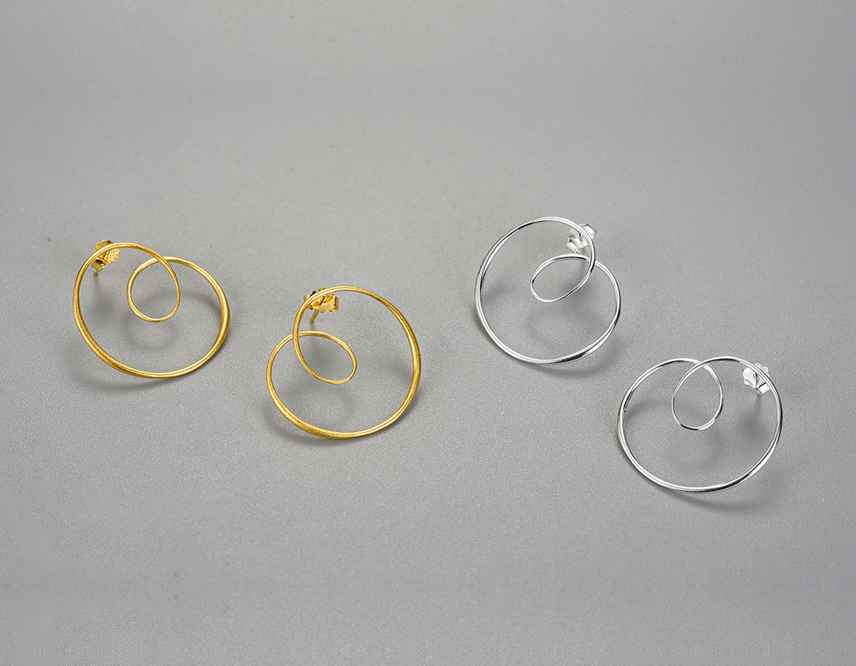 “Celestial Spiral Earrings”