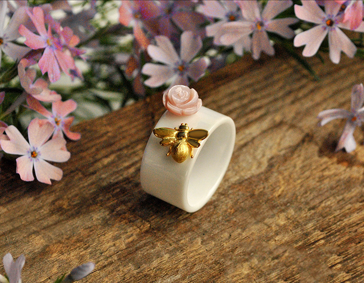 Golden Nectar Embrace Ring