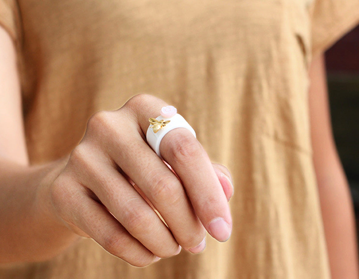 Golden Nectar Embrace Ring