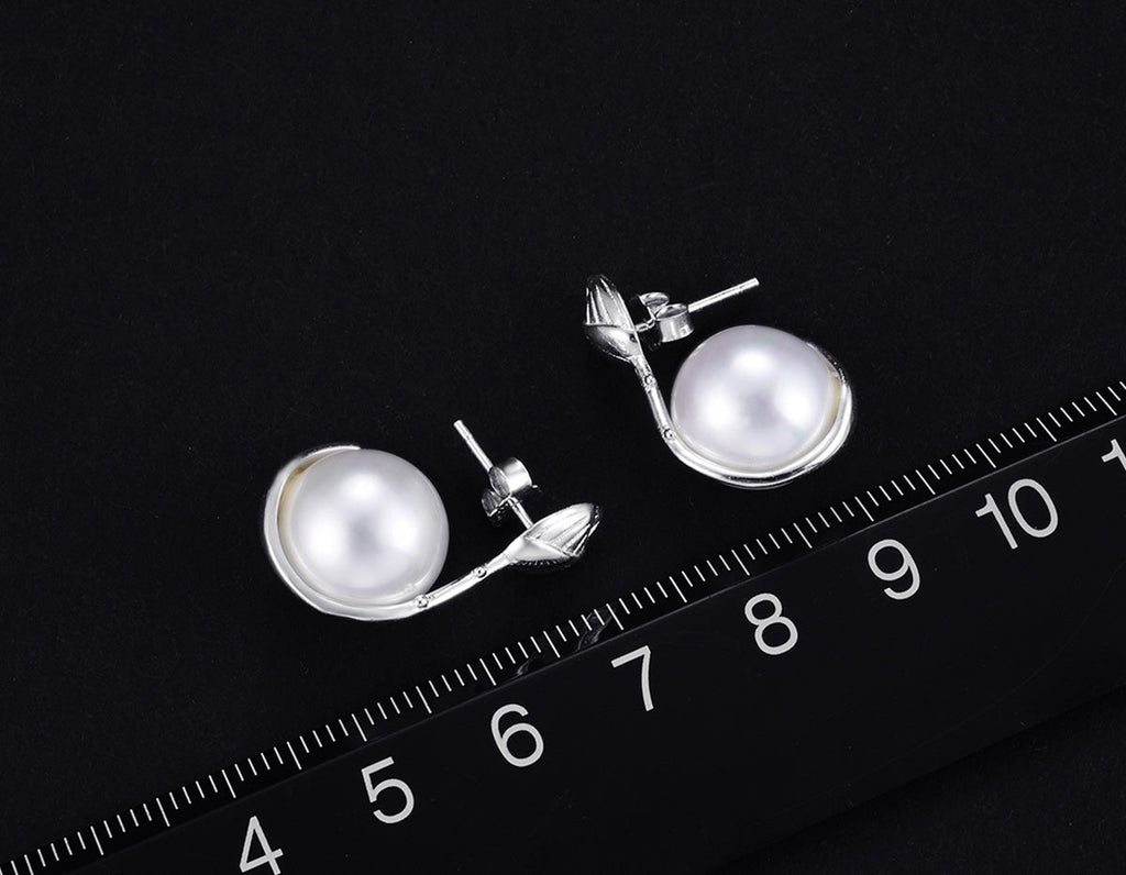 Lotus Pearl Embrace Earrings