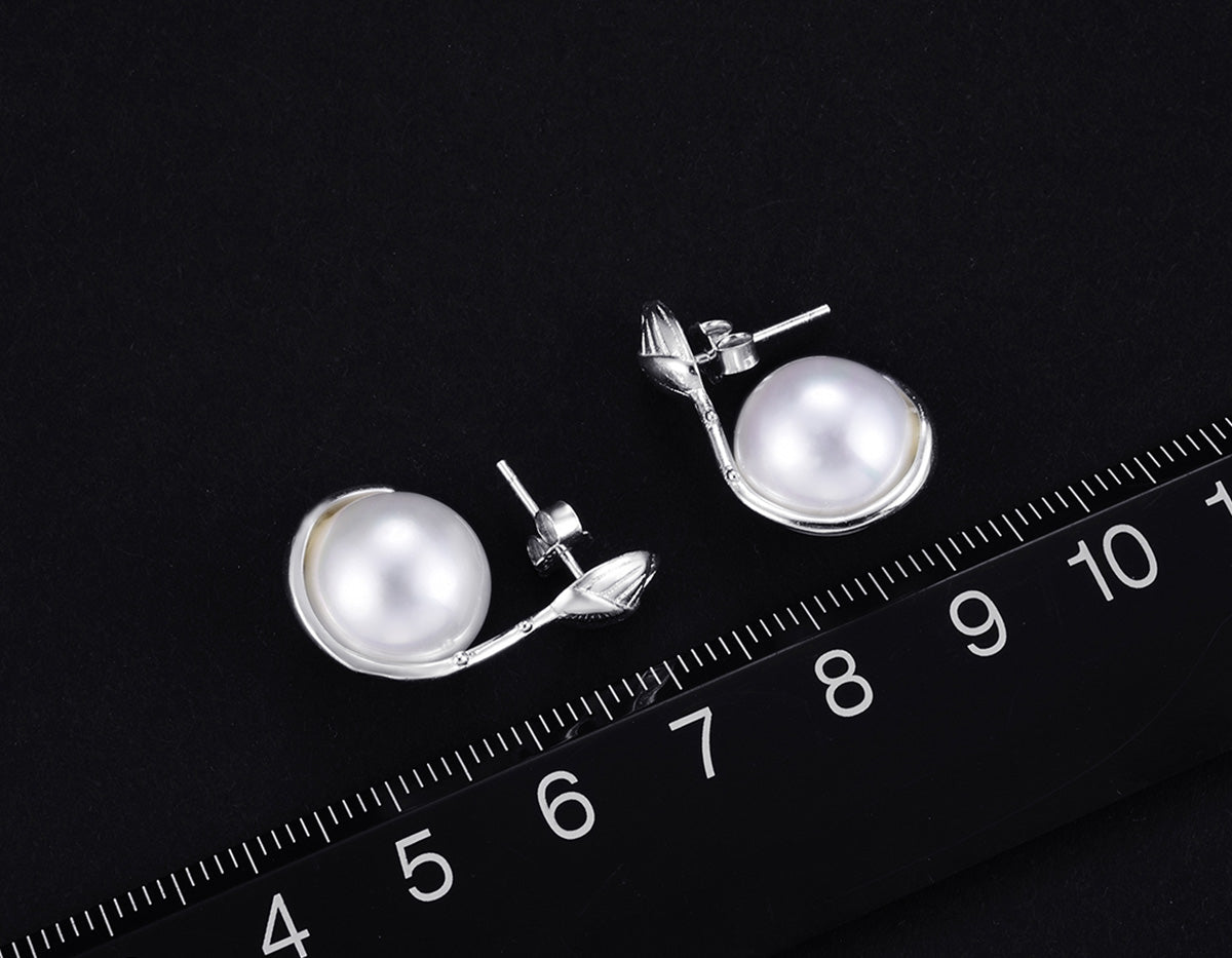 Lotus Pearl Embrace Earrings