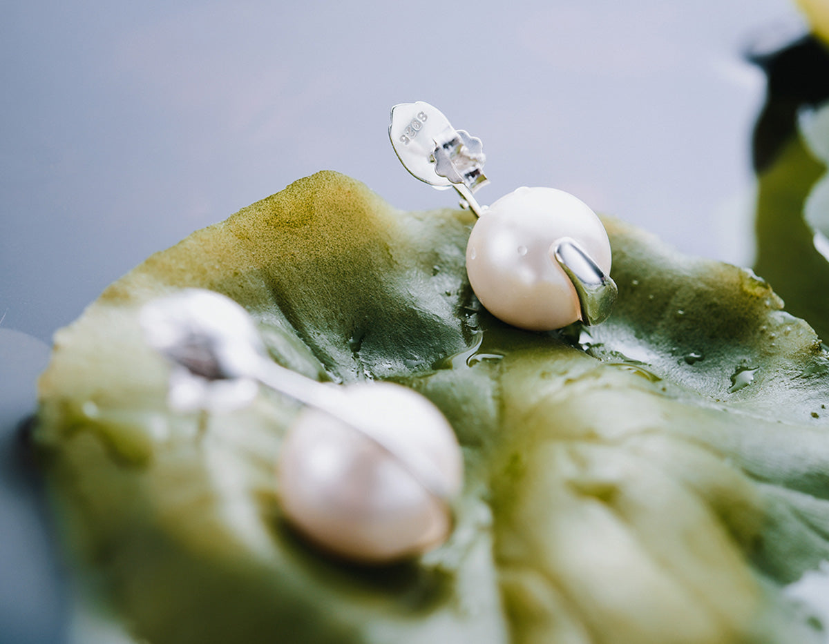 Lotus Pearl Embrace Earrings