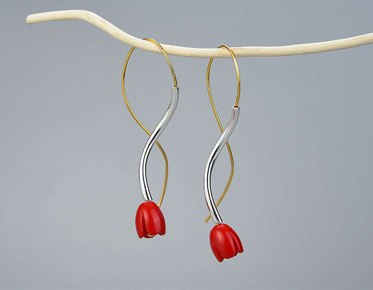 Crimson Embrace Earrings
