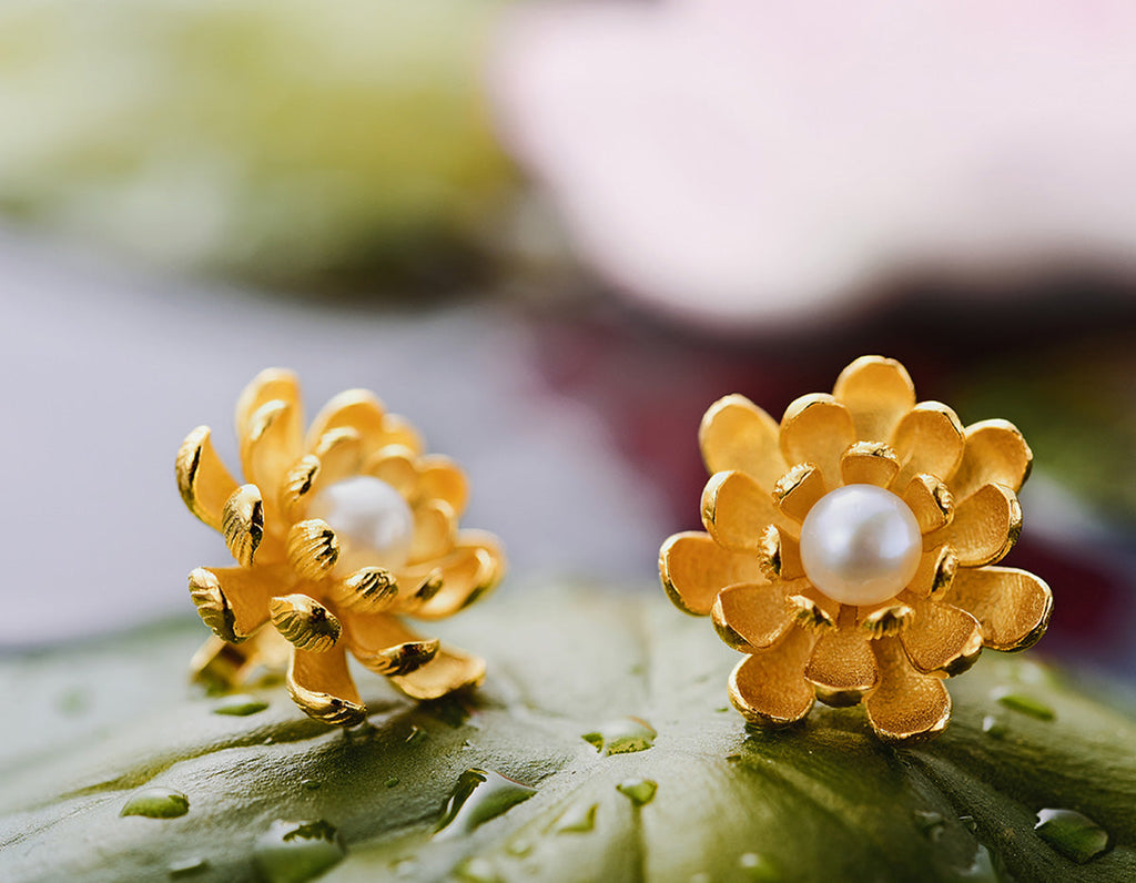 Lustre Lotus Embrace Earrings